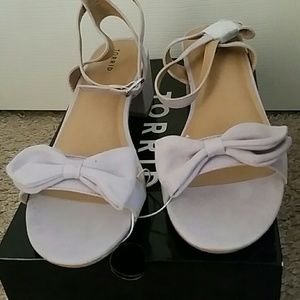 Lilac Bow heel with ankle strap